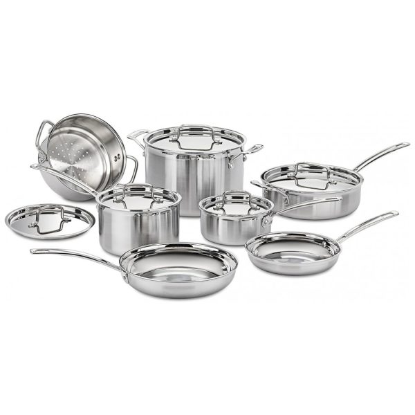 ectqu6spxj900b_0 jpg - Conjunto de Panelas e Frigideiras com Camada Tripla Antiaderentes 12 Peças, Aço Inoxidável, CUISINART MCP 12N, Prateado