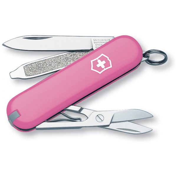 ectqu78n95800b_0 jpg - Canivete Multifuncional 7 Funções em Aço Inoxidável, Victorinox Classic SD, Rosa Claro