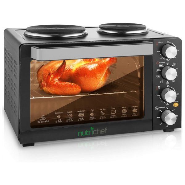 ectqu7aobij10b_0 jpg - AirFryer e Forno Elétrico de Bancada Rotisserie, Grill, 30L 1400 Watt, NUTRICHEF PKRTO28, Preto