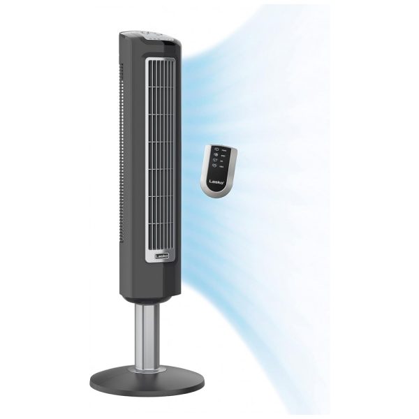 ectqwbiq3q400b_0 jpg - Ventilador de Torre com Controle Remoto, Temporizador e 3 Velocidades Silenciosas, 110V 46W, Lasko, Cinza