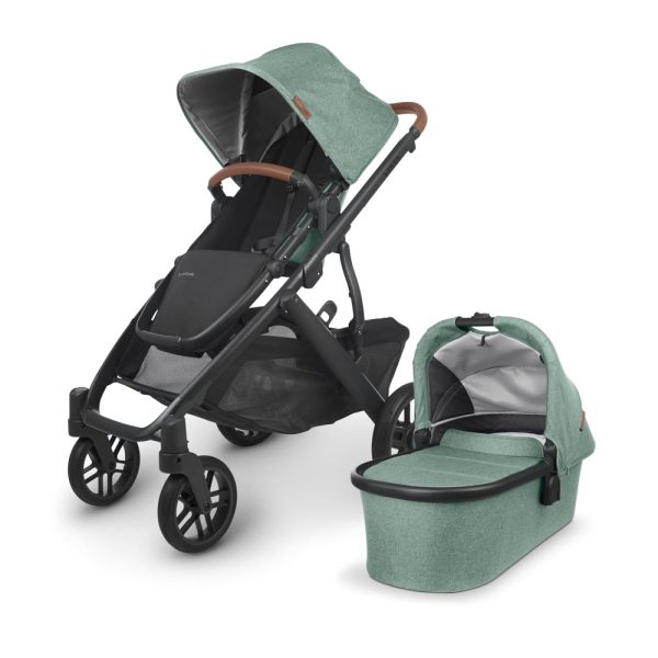 ectqwncbrbcb0b_0 jpg - Carrinho de Bebê com Sistema Conversível Simples para Duplo ou Berço Moisés, UPPAbaby Vista V2, Verde