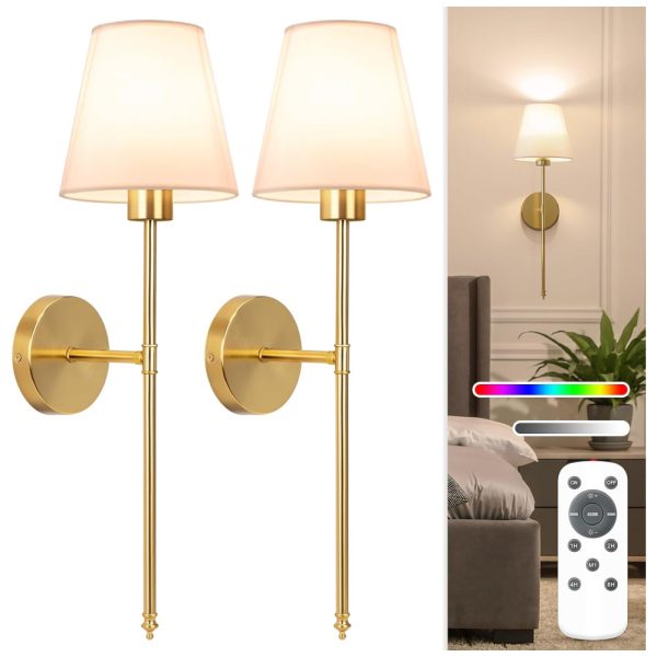 ectqwvsh8tqc0b_0 jpg - Conjunto de Luminária de Parede Recarregáveis, Sem Fio com 2 Peças, Estilo Moderno, Controle Remoto, Tamanho 60 cm, Lâmpadas Removíveis e Personalizáveis, NIORSUN SW013, Dourada