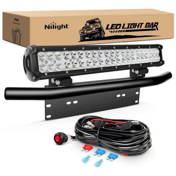 ectqwwg3x3p90b_0 jpg - Barra LED Off Road Luz Branca para Caminhões SUV, ATV E UTV, IP67 12V 24V, 126W, 2Un, Nilight, Preto