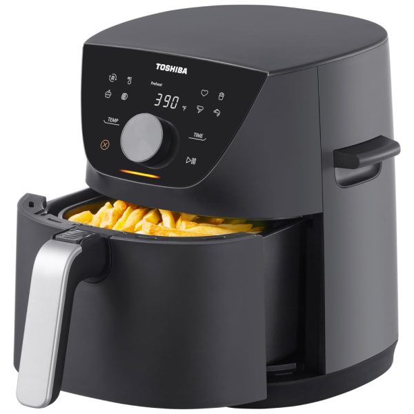 ectqxr8xfljc0b_0 jpg - Fritadeira Elétrica Air Fryer 5,2L com 8 Menus Predefinidos e Função Menu IQ, 110V 1500W, TOSHIBA, Cinza Metálico