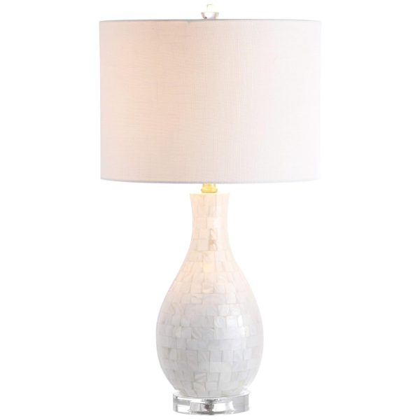 ectqyhp1ncg70b_0 jpg - Abajur Luminária de Mesa, Estilo Costeiro e Contemporâneo com 67 cm de Altura para Quarto, Sala de Estar e Escritório, 110V 100W, JONATHAN Y, Branco