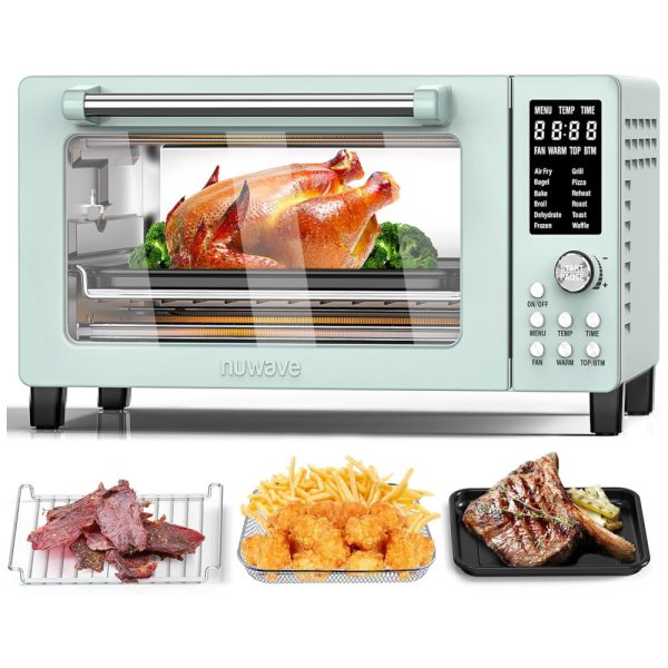 ectqz756lccd0b_0 jpg - Forno Elétrico 12 em 1 com Capacidade de 19L, Material de Aço Inoxidável e Tela LCD, 110V 1800W, Nuwave, Verde Menta