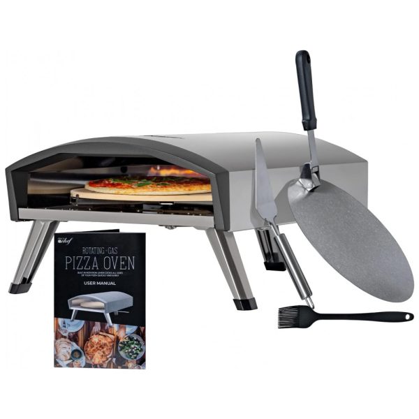 ectqzdy6y6nb0b_0 jpg - Forno de Pizza a Gás Portátil Aço Inoxidável com Pedra de Cozimento Auto Rotativa, Deco Chef, Prata