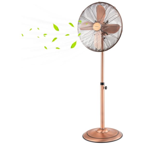 ectq5ybc7lzc0b_0 jpg - Ventilador de Pedestal Oscilante de Metal, Silencioso e Potente, com 3 Velocidades e Ajuste de Altura, 110V, COSTWAY, Cobre