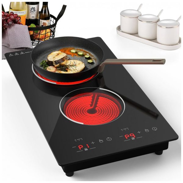 ectq634sj7690b_0 jpg - Cooktop Elétrico de Embutir com 2 Queimadores de Indução e 20 Níveis de Temperatura, 110V 2000W, VBGK, Preto