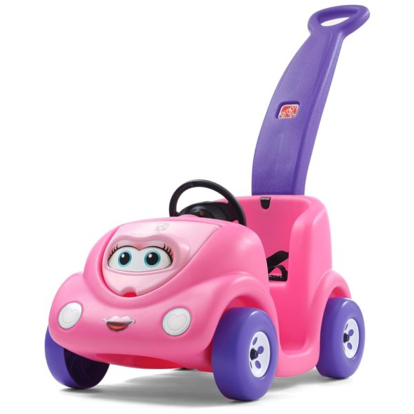 ectq69ft8y400b_0 jpg - Carrinho de Passeio Infantil com Cinto de Segurança e Buzina, Feito de Plástico Durável, Suporta até 22,7 kg, Para Crianças de 1,5 a 4 Anos Step2, Rosa