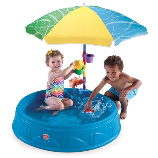 ectq6ki50m400b_0 jpg - Piscina Infantil Interativa com Guarda Sol para Crianças de 2 Anos ou Mais, Step2, Azul