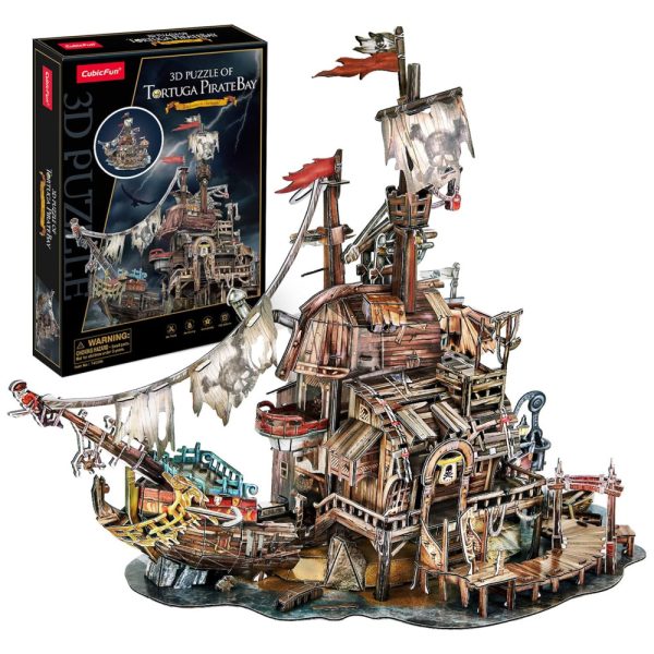 ectq6tvmnc3b0b_0 jpg - Quebra Cabeças 3D para Adultos, Tema Casa dos Piratas Navio Naufrágio com 218 Peças, CubicFun T 3940, Marrom