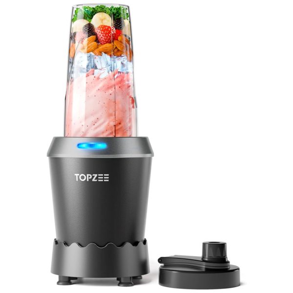 ectq7pcqhtgd0b_0 jpg - Liquidificador Portátil para Shakes e Smoothies com Copos Easy Go de 700mL, 1200W, Topzee, Cinza Escuro