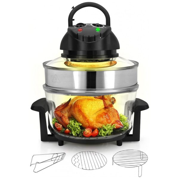 ectq7zctx14c0b_0 jpg - Fritadeira Elétrica AirFryer 17L com Tigela de Vidro, 1200W 110V, NutriChef, Preta