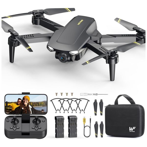 ectq83ml38bd0b_0 jpg - Drone com Câmera 1080P para Crianças e Adultos, Quadricóptero RC Dobrável para Iniciantes, 360 Giro, 22 Minutos de Voo, WeFone, Preto