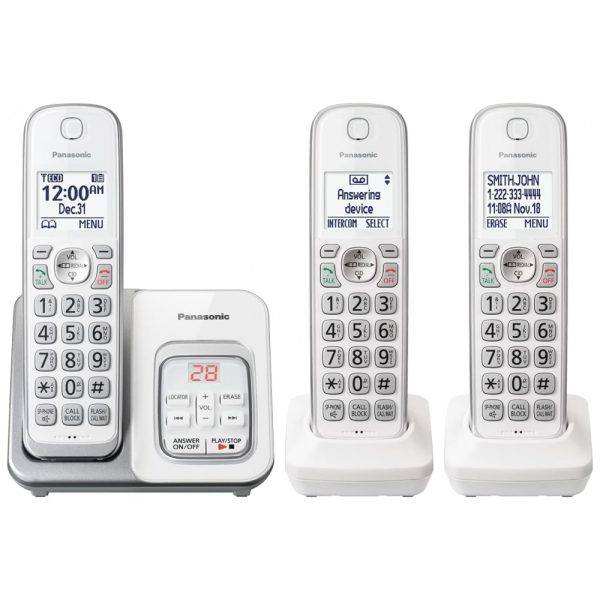 ectq88t1fdd90b_0 jpg - Telefone sem Fio com Secretária Eletrônica e Bloqueio de Chamada, 2 Unidades, PANASONIC KX TGD633W, Branco