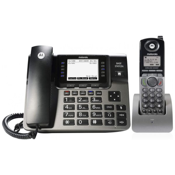 ectq8j8xw5d80b_0-2 jpg - Telefone sem Fio, com expansão de 2 linhas e secretária eletrônica, 2 unidades, preto, MOTOROLA ML1250, Preto