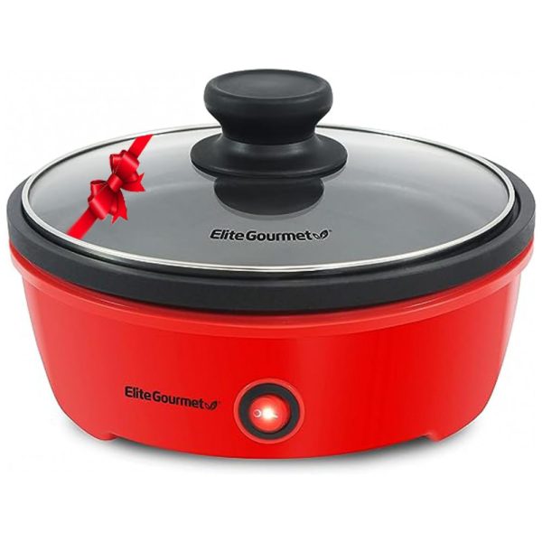 ectq996ssyh70b_0 jpg - Panela Elétrica Antiaderente e Multifuncional, 650W, 110V, ELITE GOURMET EGL 6101, Vermelho