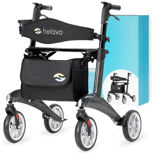 ectq9xjpylpc0b_0 jpg - Andador de Carbono Ultraleve para Idosos com 4 Rodas, Suporta 136 kg, helavo H1210, Preto