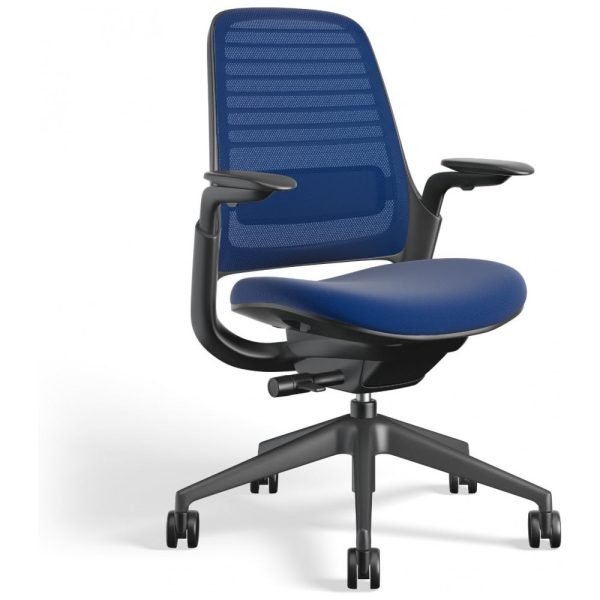 ectqbts3dh870b_0 jpg - Cadeira de Escritório Ergonômica Giratória com Encosto Médio, STEELCASE 435A00, Azul