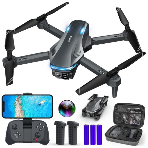 ectqckjkvdfc0b_0 jpg - Drone com Câmera 1080P FPV para Adultos e Crianças Iniciantes, Altitude Hold, Controle de Voz, Selfie por Gestos e Lente Ajustável, Loiley, Cinza