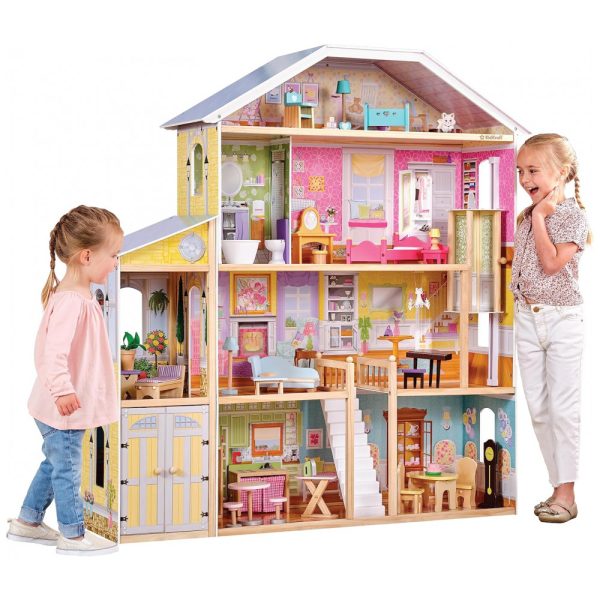 ectqgp99f2400b_0-1 jpg - Casa de Bonecas de Madeira com 34 Acessórios para Crianças a partir de 3 anos, KIDKRAFT 65252, Rosa