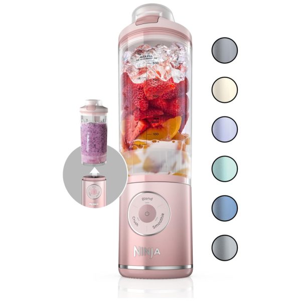 ectqh6c9y8bd0b_0 jpg - Liquidificador Portátil sem Fio 500mL com 3 Programas, À prova de Vazamento, 11V, Ninja Blast Max, BC251PK, Rosa