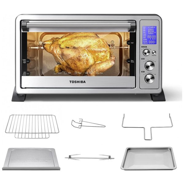 ectqhdfm3q270b_0 jpg - Forno Elétrico de Bancada 9 Definições, Aço Inoxidável, Multifuncional, com Visor de LED, 1500W, 110v, TOSHIBA AC25CEW SS, Prateado