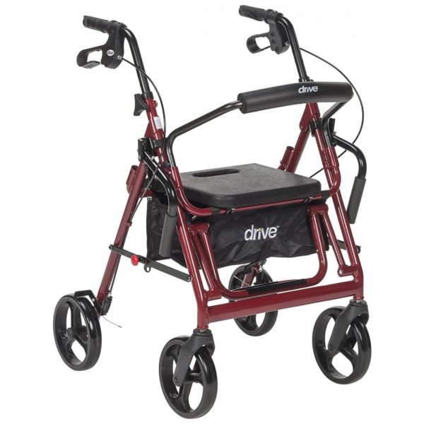 ectqij1ywf100b_0 jpg - Andador para Idoso Dobrável até 136kg para Transporte com Rodízio, Drive Medical 795BU, Borgonha