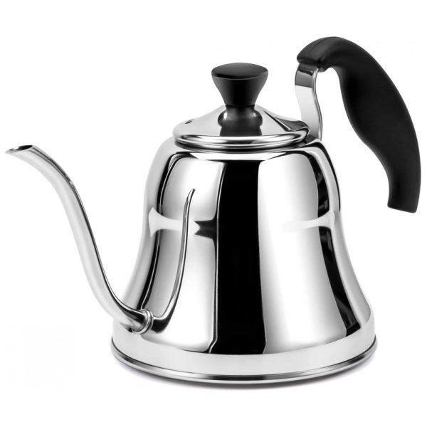 ectqjj6gpm870b_0 jpg - Chaleira de Chá 830mL com Apito, Aço Inoxidável, CHEFBAR Gooseneck Tea Kettle Mirror, Prateado