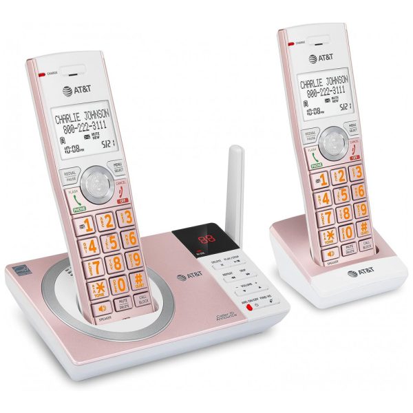 ectqkfdc31h70b_0 jpg - Dois Telefones Sem Fio Expansível Sistema de Atendimento Bloqueador de Chamada inteligente, ATT CL82257, Rosa claro