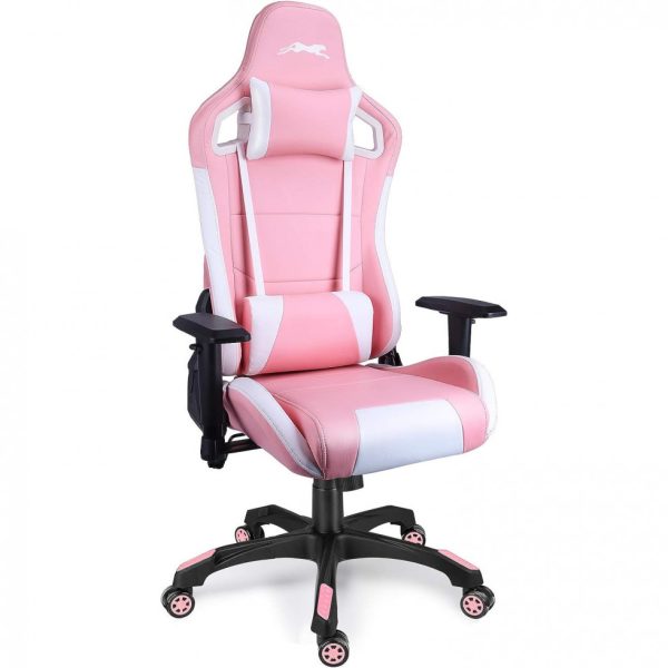 ectqm6tfrw880b_0 jpg - Leopard Cadeira de Escritório Gamer Giratória e Reclinável com Apoio Lombar e Cabeça, Rosa