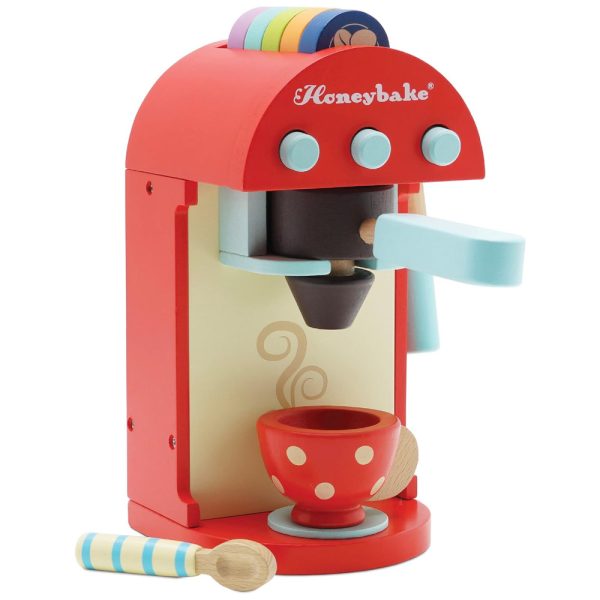 ectqmz5qcwi00b_0 jpg - Máquina de Café Honeybake de Madeira Infantil, Brinquedo de Cozinha de Faz de Conta, Le Toy Van TV299, Colorido