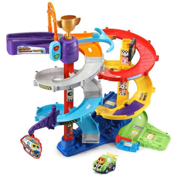 ectqn1gd3j780b_0 jpg - Playset Interativo de Corrida Torre de Saca Rolhas com Mais de 40 Músicas, Sons e Falas em Inglês, Inclui 1 Carro, VTech