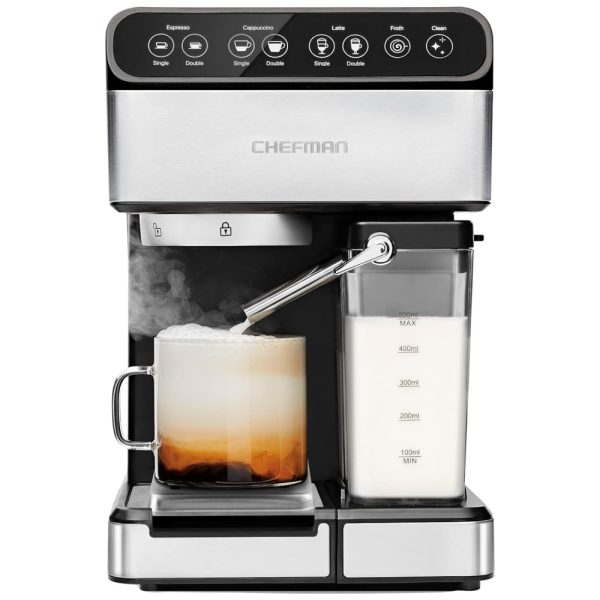 ectqp3l5ktk80b_0 jpg - Máqua de café expresso 6 em 1, CHEFMAN 6 in 1 Espresso Machine,, Prateado