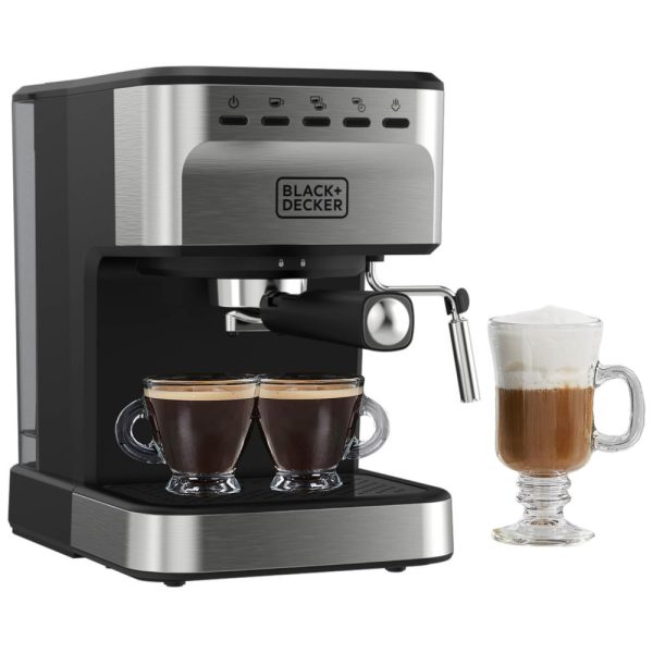 ectqrqq4k1cd0b_0 jpg - Máquina de Café Expresso e Cappuccino Semi Automática 15 Bar com Opção de Grãos ou Cápsulas ESE, 110V 1000W, BLACK DECKER, Preta