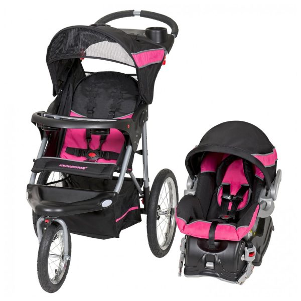 ectqsv8tlej00b_0 jpg - Carrinho de Bebê com Cadeira para Carro Baby Trend Corredor, Rosa