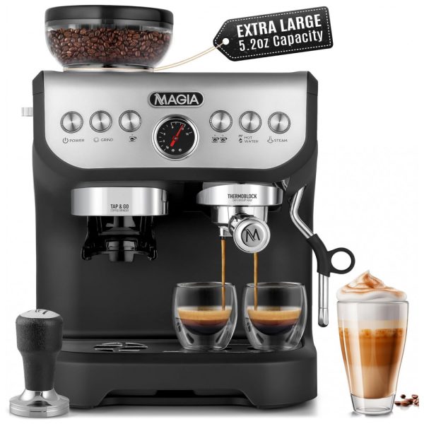 ectqtmtd38lb0b_0 jpg - Máquina de Café Expresso 15 Bar com Moedor e Espumador de Leite, 110V, Zulay Kitchen, Preto