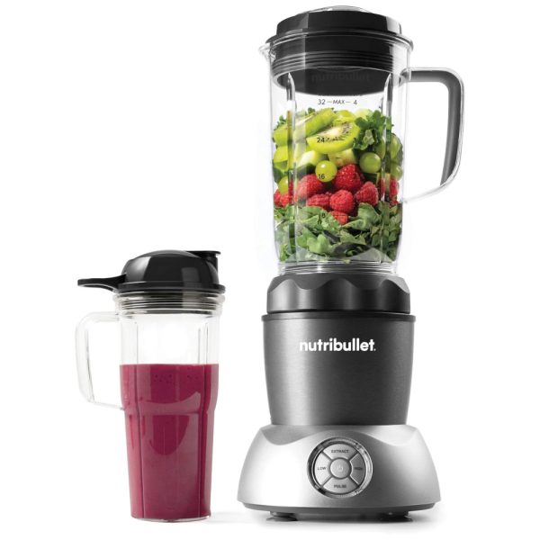 ectqtzf334580b_0 jpg - Liquidificador Portátil para Shakes e Smoothies com 2 Velocidades e Capacidade de 950mL, 1000W, NutriBullet, Cinza