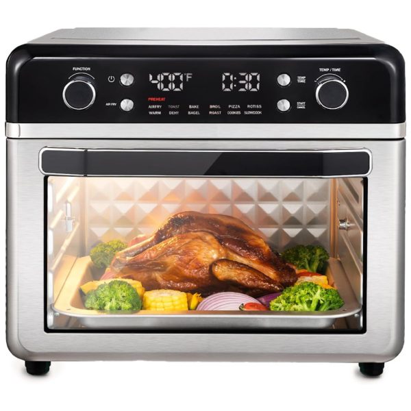 ectqvzfxcv1d0b_0 jpg - Forno Elétrico de Bancada 12 em 1, 26L com Acessórios Inclusos e Livro de Receitas, 110V 1700W, Karida MC24, Preto e Prata