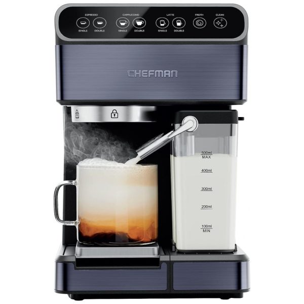 ectqwlwm187b0b_0 jpg - Cafeteira Elétrica Programável Expresso 6 em 1 Reservatório 1,8L Potência 20 Bar 1350W, 110v, CHEFMAN RJ54 BP BLACK, Cinza