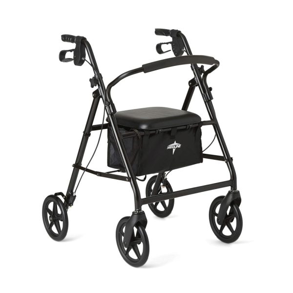 ectqwtdg52580b_0 jpg - Andador de Alumínio Leve para Adultos e Idosos, Suporta até 136kg, Medline, Preto