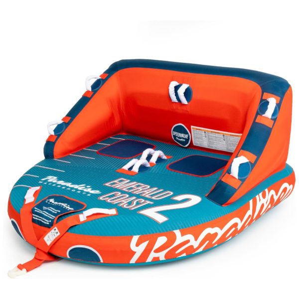 ectqxsv9kzxc0b_0 jpg - Boia Rebocável para 1 a 2 Pessoas com Costura Reforçada e Acolchoamento EVA, Paradise Water Sports, Azul e Laranja