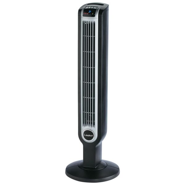 ectq079w4f300b_0 jpg - Ventilador de Torre Elétrico Portátil com Ionizador de Ar Fresco, Timer e Controle Remoto para Uso Interno, 2505 Lasko,Preto