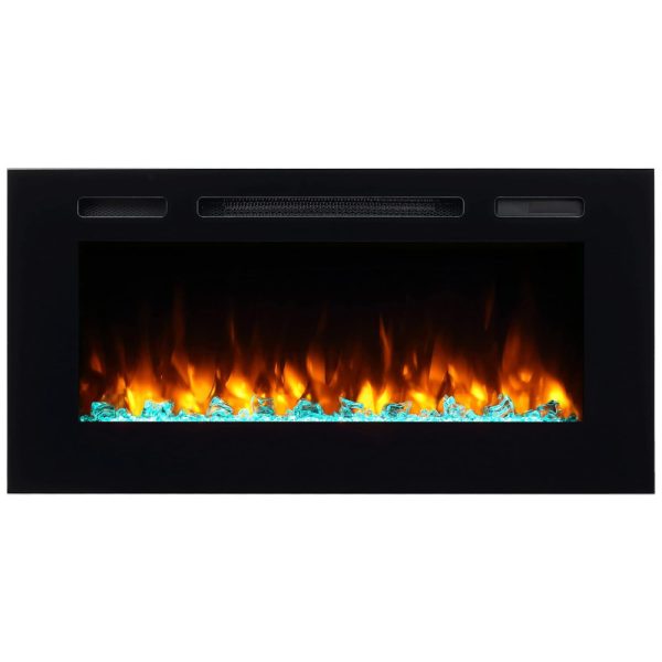 ectq164wt7770b_0 jpg - Lareira Elétrica de Embutir A50x101L, com Controle Remoto, 1500W, 110v, PURAFLAME EF172B, Preto