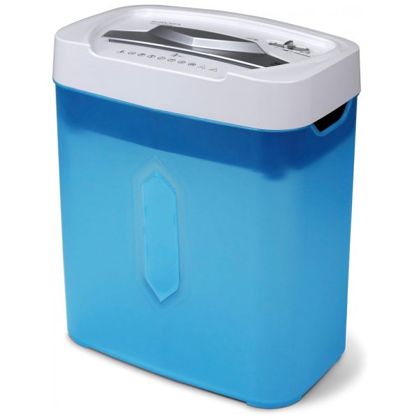 ectq1vjnvqgb0b_0 jpg - Triturador de Papel e Cartões, 12 Folhas por Vez, Corte em Transversal, 110V, Aurora AU1232XA, Azul