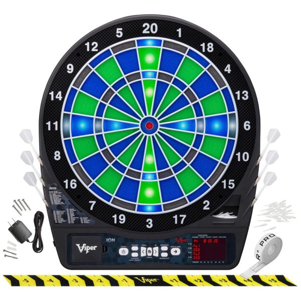 ectq22lkbp770b_0-1 jpg - Jogo de Dardos Eletrônico Ion, Segmentos Iluminados, Jogos com Luzes, Cores Verde e Azul, Ultra Fino para Maior Área de Pontuação,8 jogadores, Viper.