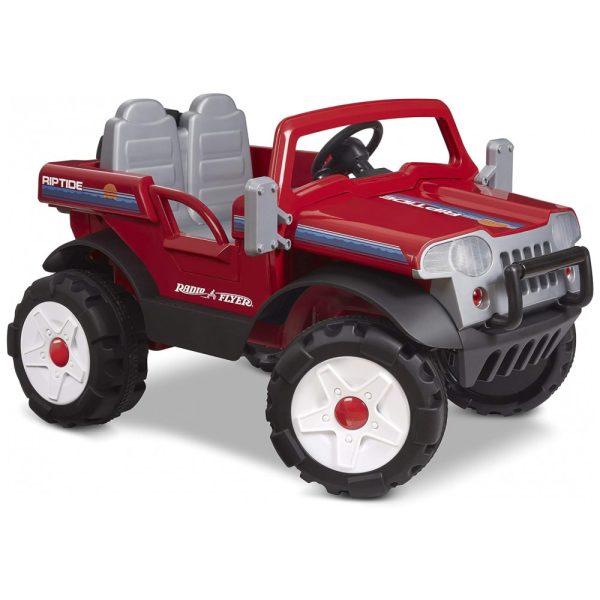 ectq2nt57r480b_0 jpg - Carro Elétrico Infantil com 2 Assentos, Bateria 12V, 110V, Radio Flyer, Vemelho