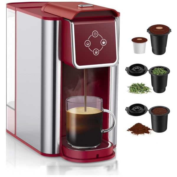 ectq468p9pzb0b_0 jpg - Máquina de Café 3 em 1 para Capsulas, Café Moído ou Chá, 110V 1150W, SIFENE, Vermelha