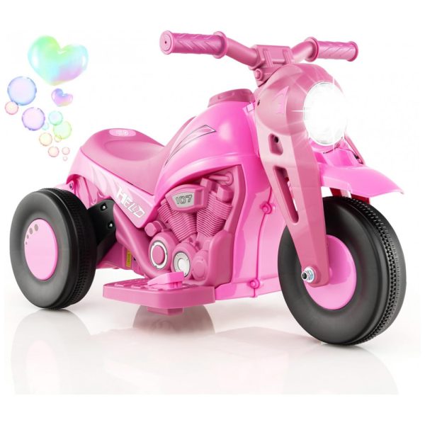 ectq5scqyhkc0b_0-1 jpg - Moto Elétrica Triciclo Infantil com Bolhas de Sabão, Música e Farol LED, 6V, Costzon, Rosa